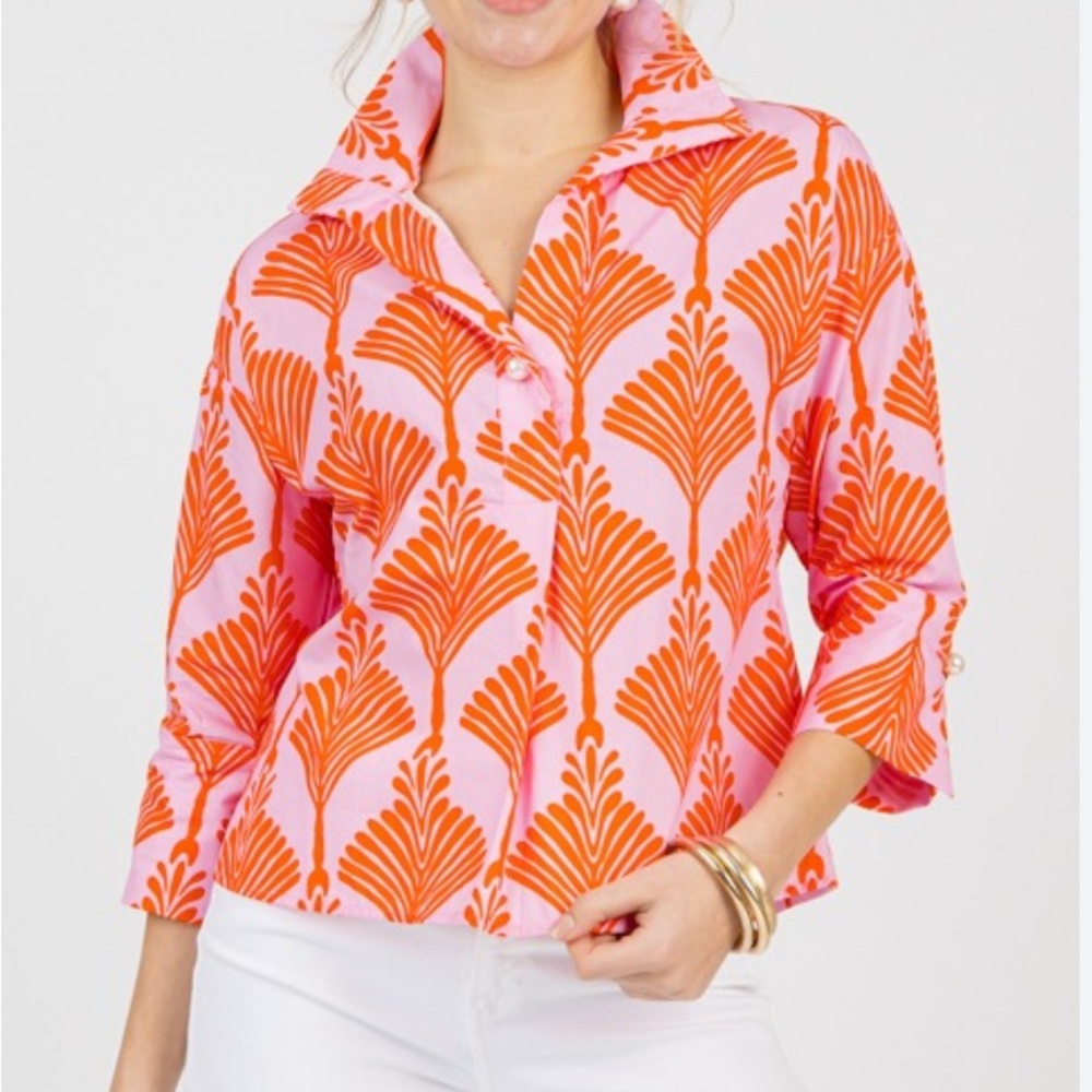 JODIFL Vibrant Pink and Orange Blouse